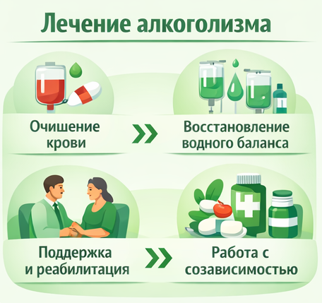 лечение алкоголизма в Усть-Катаве этапы